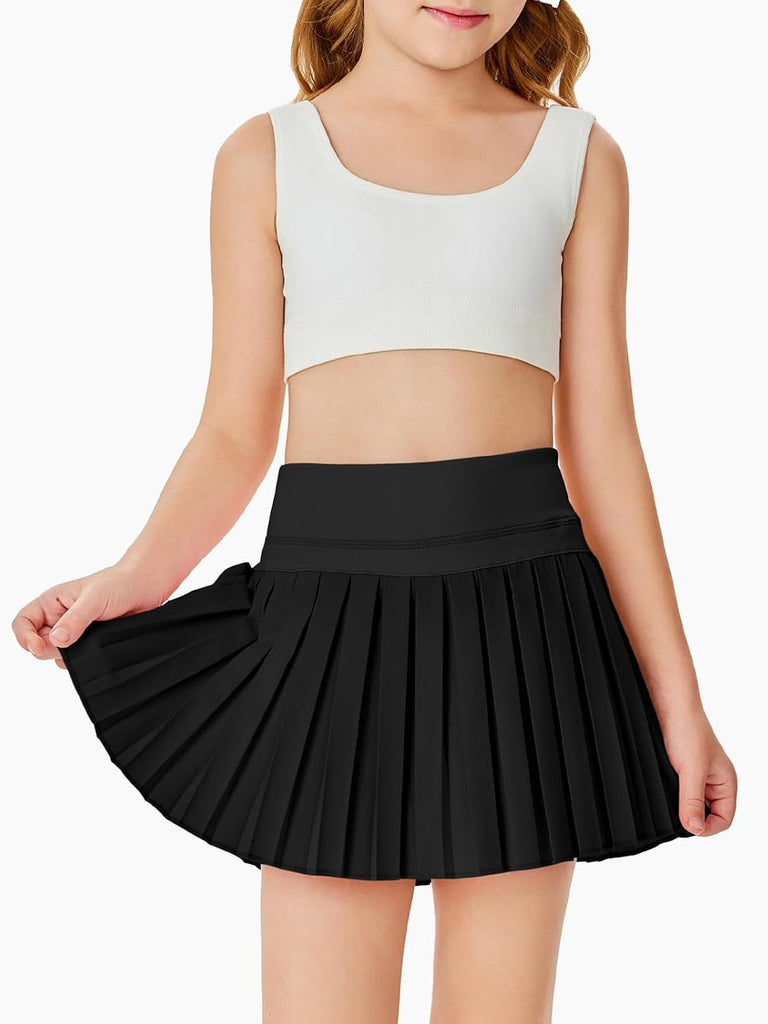 Girls Pleated Skirts with Shorts Athletic Tennis Skirt Skorts