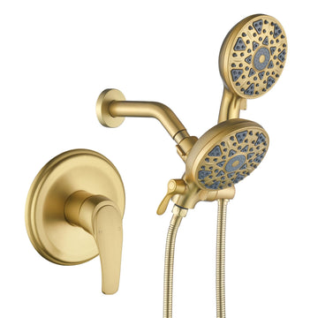Shower Faucet Set Complete Shower Kit Dual Shower Head and Handheld 2 in 1 Combo Set Shower System Shower Trim Kit