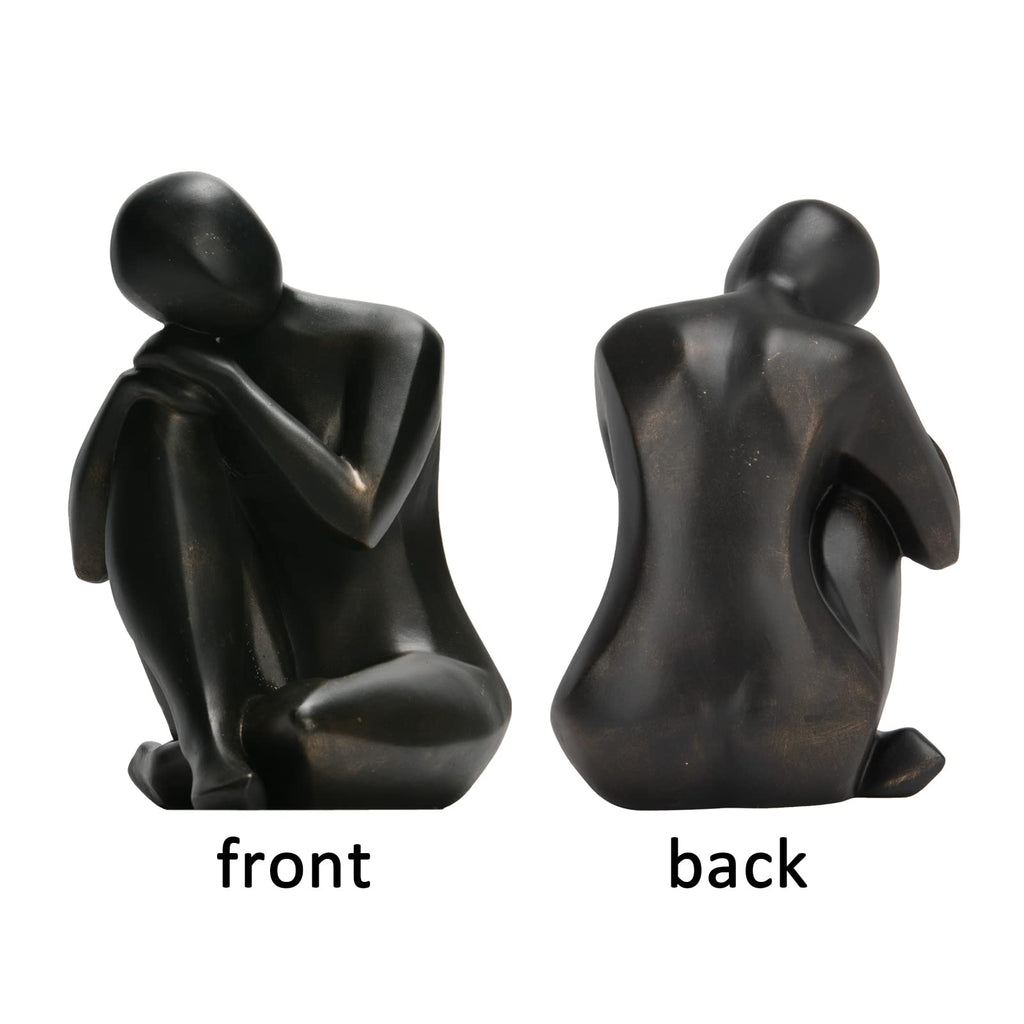 Thinker Statue Abstract Sculpture Decorative Objects Black 8 in