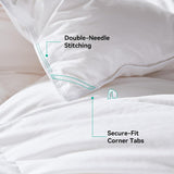 Queen Goose Feather Down Fiber Comforter - Ultral Soft All-Season Down Duvet Insert Fluffy Baffle Bo