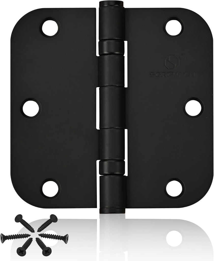 304 Stainless Steel 3 1/2 Inch Hinges 5/8 Radius Corners 3.5'' Ball Bearing Matte Black Door Hinges Exterior Door-3