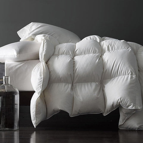 Premium Feathers Down Duvet Insert Comforter King All Season Medium Warmth White 100% Cotton Cover w