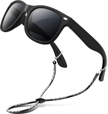 Kids Sunglasses Polarized UV400 TPE with Strap for Boys Girls RBK004