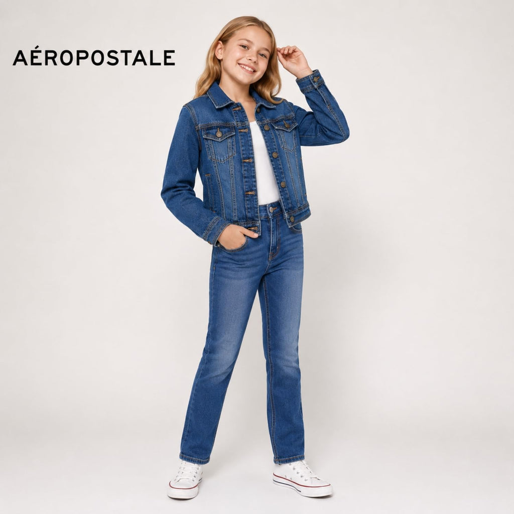 Girls Denim Jacket, Classic Jean Jacket, 100% Cotton