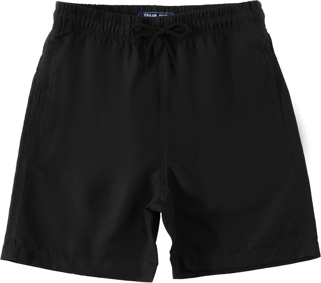 2 Pack Boys Swim Trunks, High-Visibility Safety Colors and American Flag, Quick Dry Kids Shorts