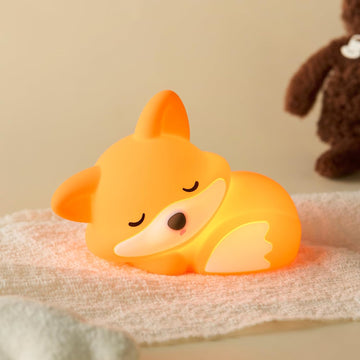 Fox Night Light, LED Squishy Novelty Animal Lamp, Food Grade Silicone, 2 Level Dimmable, Nursery Nightlight for Desk