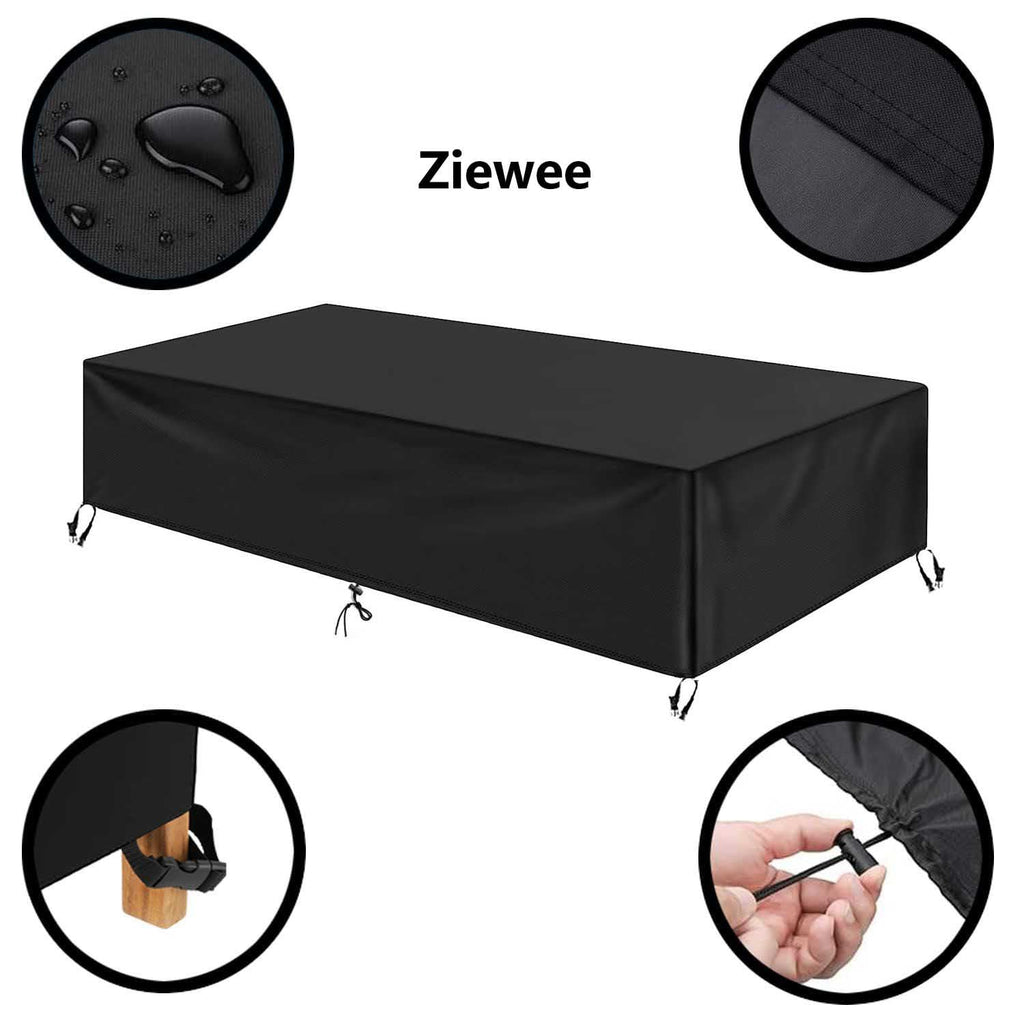 Patio Furniture Covers 92.4" L x 92.4" W x 12" H Waterproof Outdoor Table Cover 600D Rectangular Sofa Cover