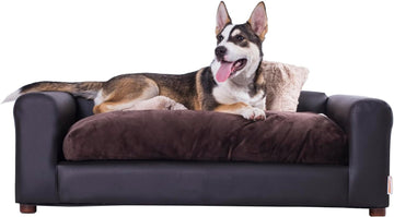 Premium Leatherette Pets Sofa, Espresso