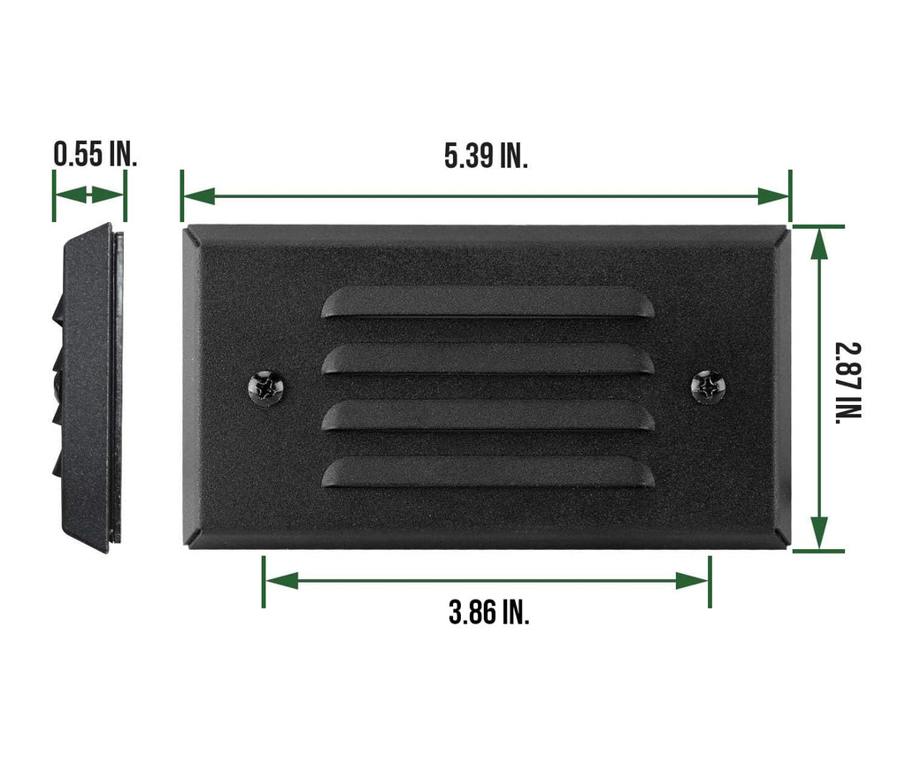 12V 3W Surface Mount Low Voltage LED Step Light with Horizontal Louvered Faceplate for Steps Decks Pathway Yard