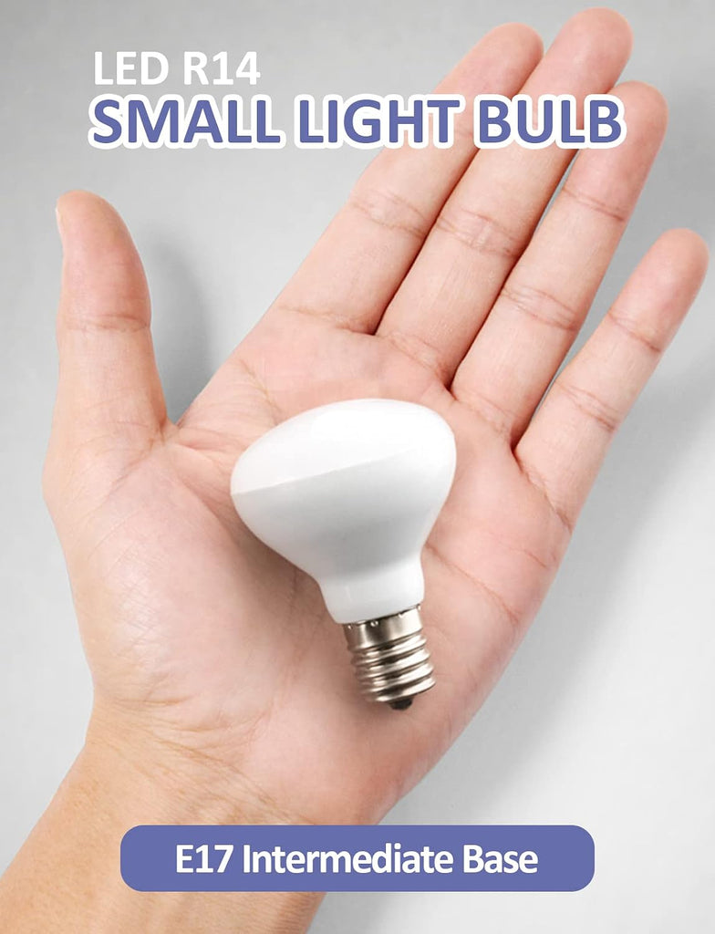 E17 R14 LED Bulb Dimmable 4W(40W Equivalent) Small Light Bulb, E17 Intermediate Base, 300 Lumens, Curio Cabinet Light
