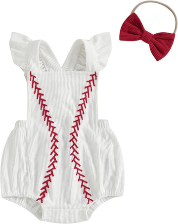 Infant Baby Boys Girls Overalls Sleeveless Baseball Embroidery Corduroy Romper Bodysuit Cute Newborn Outfit