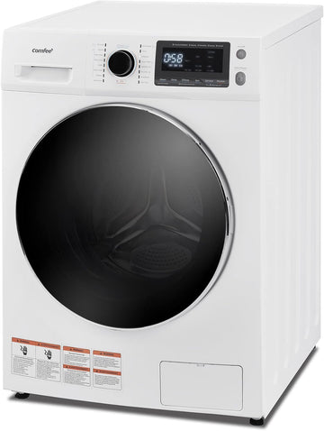 24" Washer and Dryer Combo 2.7 cu.ft 26lbs Washing Machine Steam Care, Overnight Dry, No Shaking Front Load