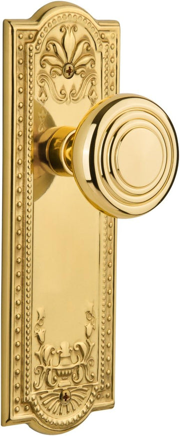 Meadows Plate with Deco Knob, Single Dummy, Unlacquered Brass