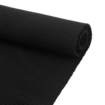 Black Ribbing Fabric for Cuffs Elastic Rib Knit Fabrics 47.2x19.7 Inch Stretchy Fabric Waistband Fabrics for Collar