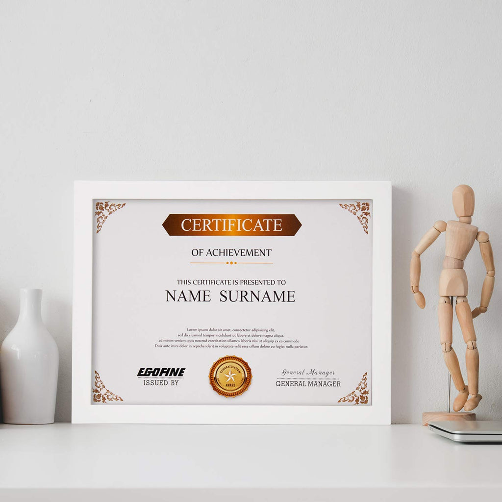 8.5x11 Picture Frames Set of 4, Made of Solid Wood Covered by Plexiglass for Document, Diploma, Certificates and