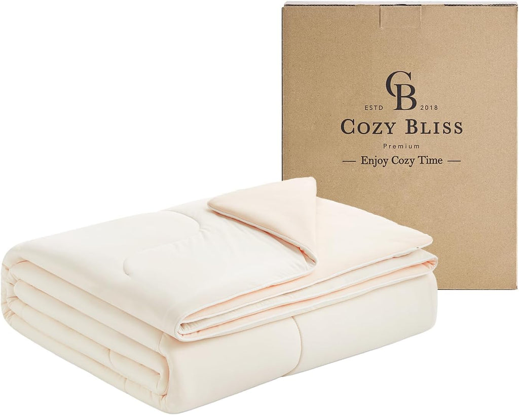 Cooling Comforter Twin x Sorona Viscose Natural Fiber, Reversible Silky Smooth Cooling Blanket with Q-Max>0.45 for
