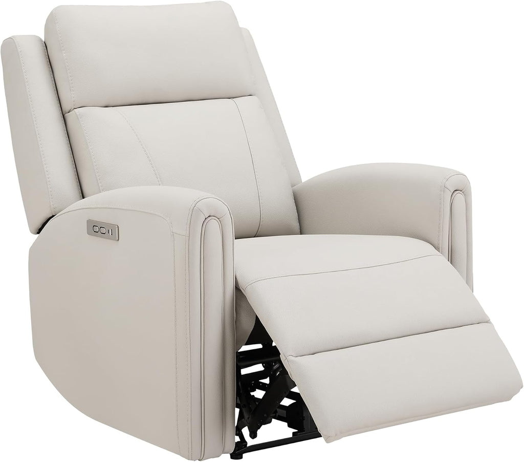 Zero Wall Hugger Power Recliner Chair , Modern Electric Reclining Chair with USB & Type-C Ports, Faux Leather