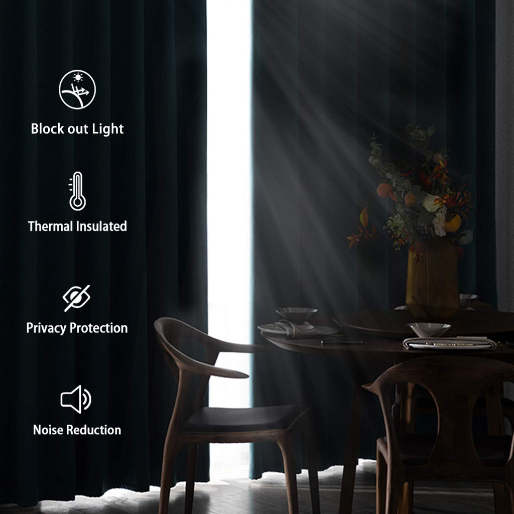 Blackout Curtains, 70 x 63 inch, Light Blue, Set of 2