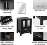 48" Modern Bathroom Vanity Sink Combo Freestanding Cabinet with Small Side Cabinet, Blue Boat Glass Vessel Sink
