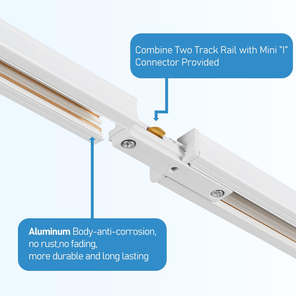 Plug in Track Lighting with Power Cord, 8 Light LED Track Lighting Kit with Connectable Rails, GU10 Kitchen Track