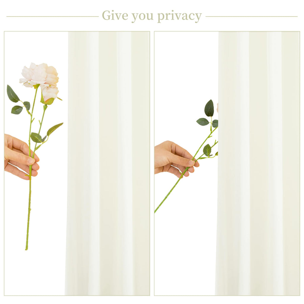 10x10 Ivory Backdrop Curtain for Wedding Parties Wrinkle Free Ivory Photo Curtains Backdrop Drapes Fabric Decoration