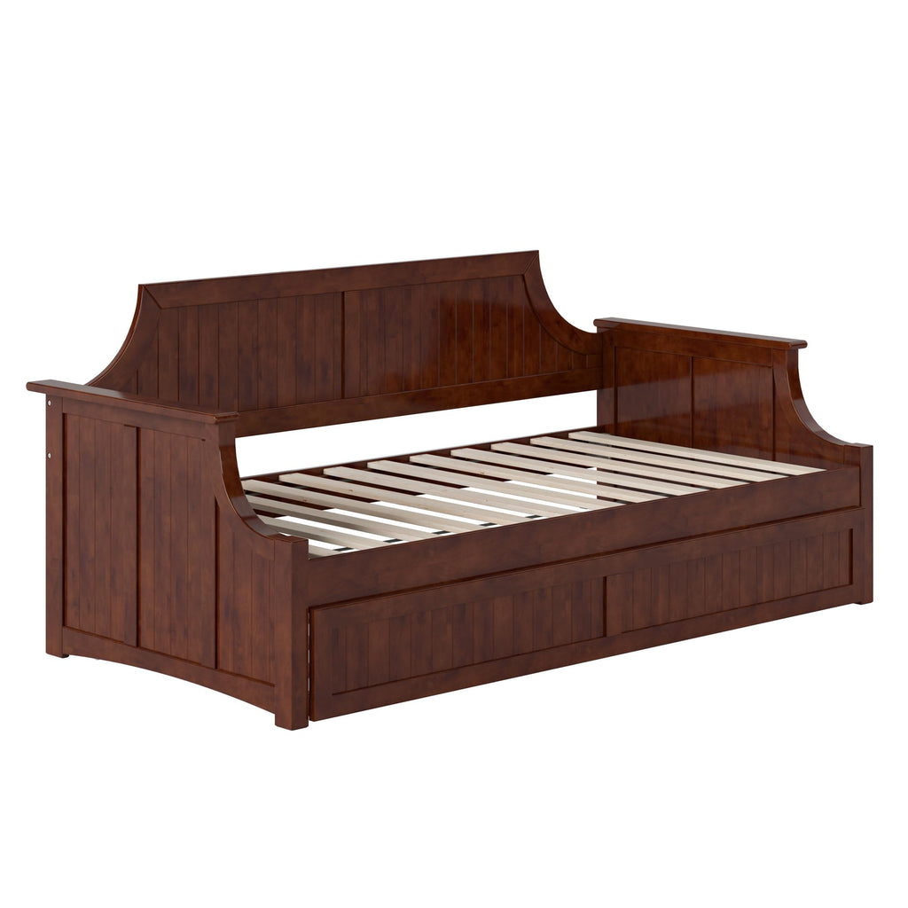 Cambridge Twin Wood Daybed with Twin Trundle, Walnut