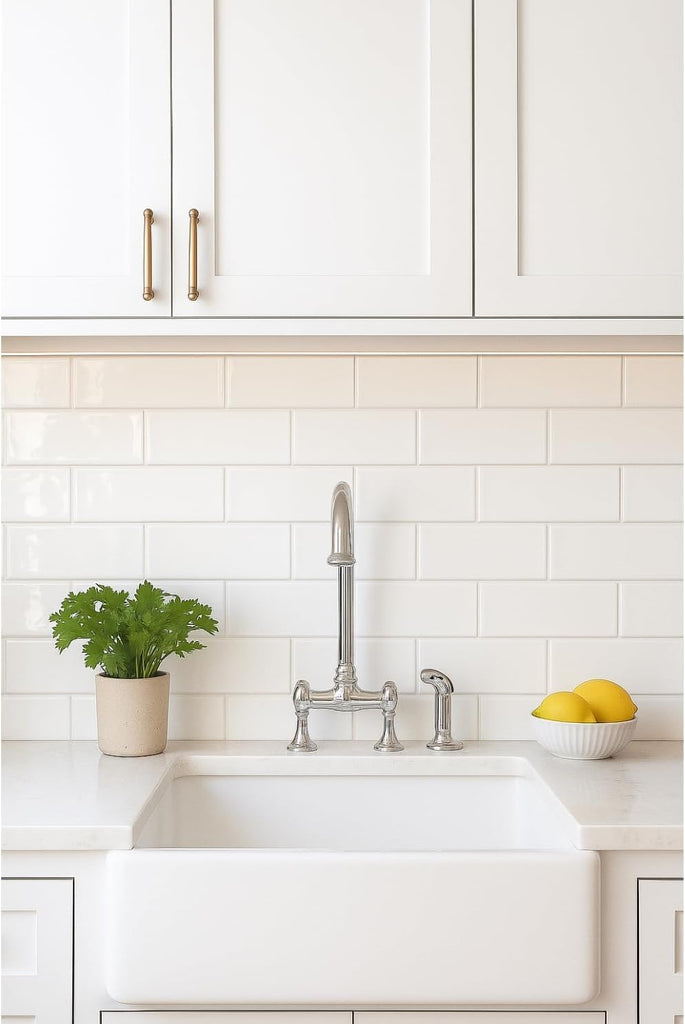 Snow Pearl 3x6 Glossy Ceramic Subway Wall Tile - Bright White Finish for Backsplash, Kitchen, Bathroom Shower &