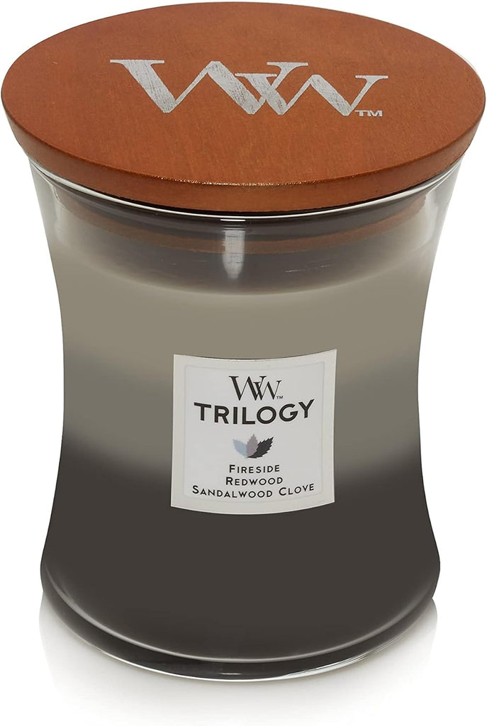 Café Sweets Large Hourglass Trilogy Candle & Warm Woods Medium Hourglass Trilogy Candle, 9.7 oz.