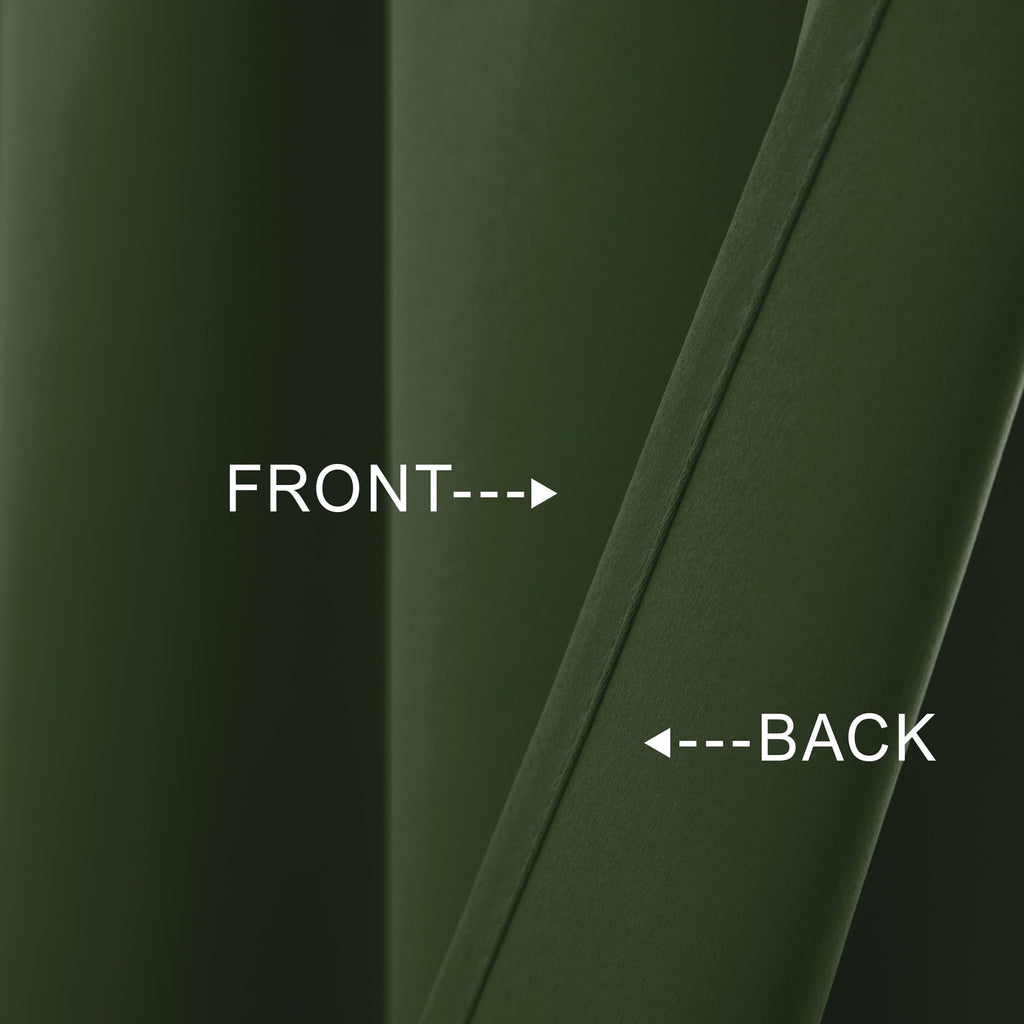 Olive Green Kitchen Valances for Windows 18 Inches Long, Rod Pocket Modern Room Darkening Window Valance Curtains