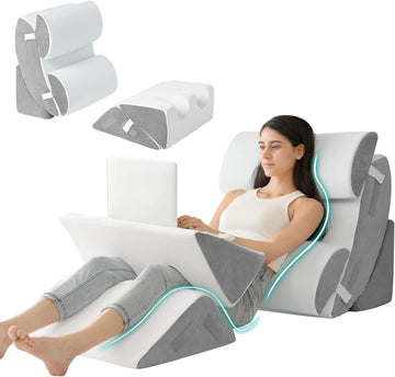 Bed Wedge Pillow Set for After Surgery 6P, Reading Pillows, 23" | Post Surgery Pillow for Sleep Apnea and Acid Reflux
