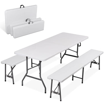 6 Feet Picnic Table Set with 2 Benches