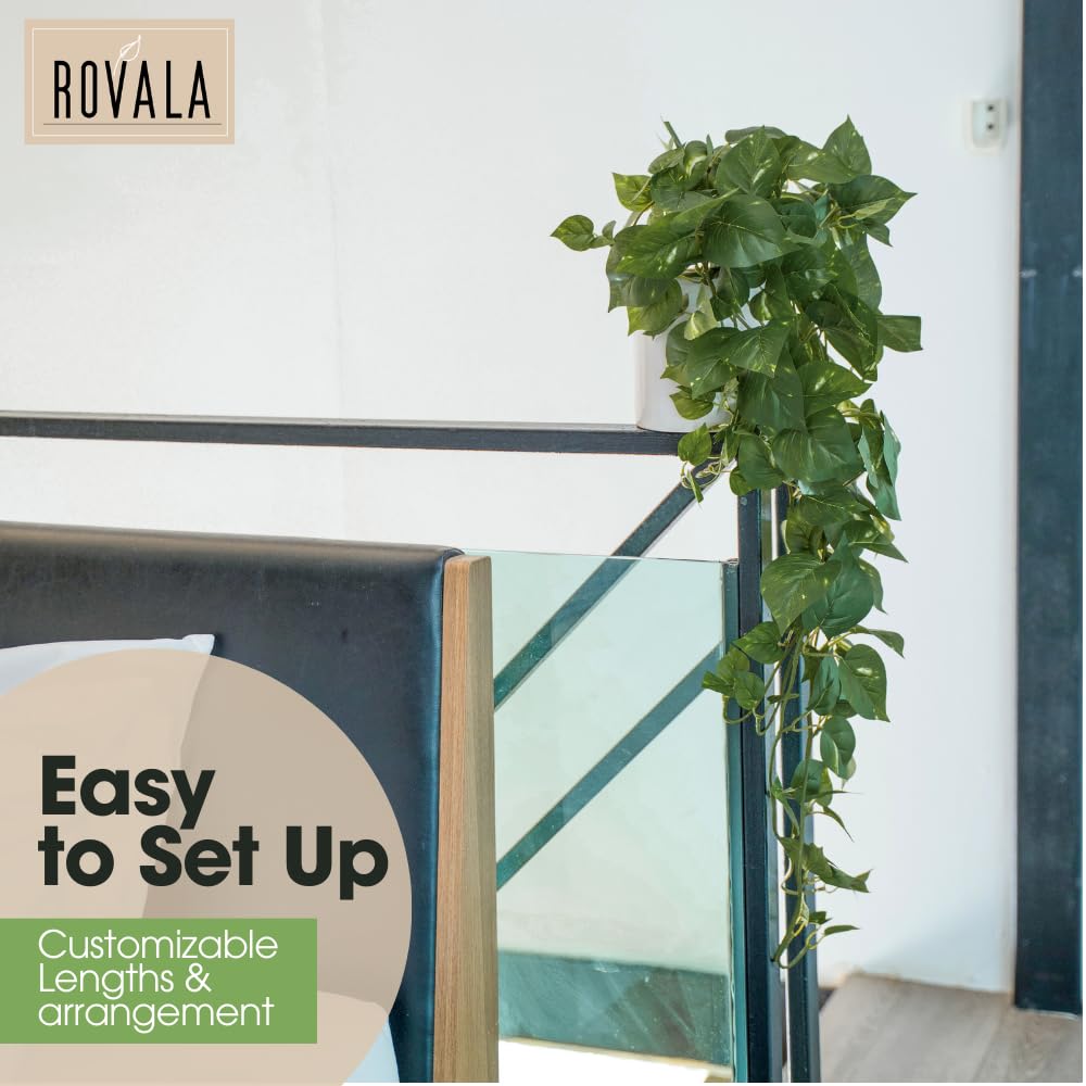 MY ROVALA Silk Plants Decor Indoor in Pot Realistic Artificial Plants Hanging Faux Plants Indoor Fake Potted Plants