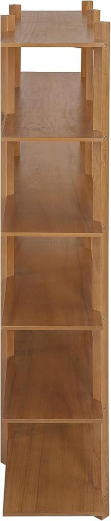 Marten 68.1" Tall 6-Tier Bookshelf, Wooden Open Storage Shelf with Solid Wood Support, Modern Open Back Display