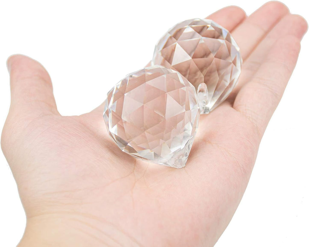 20 Pack Upgraded Crystal Ball Prism 40mm / 1.57 Inch Decorative Ball - Suncatcher Rainbow Pendants Maker - Perfect