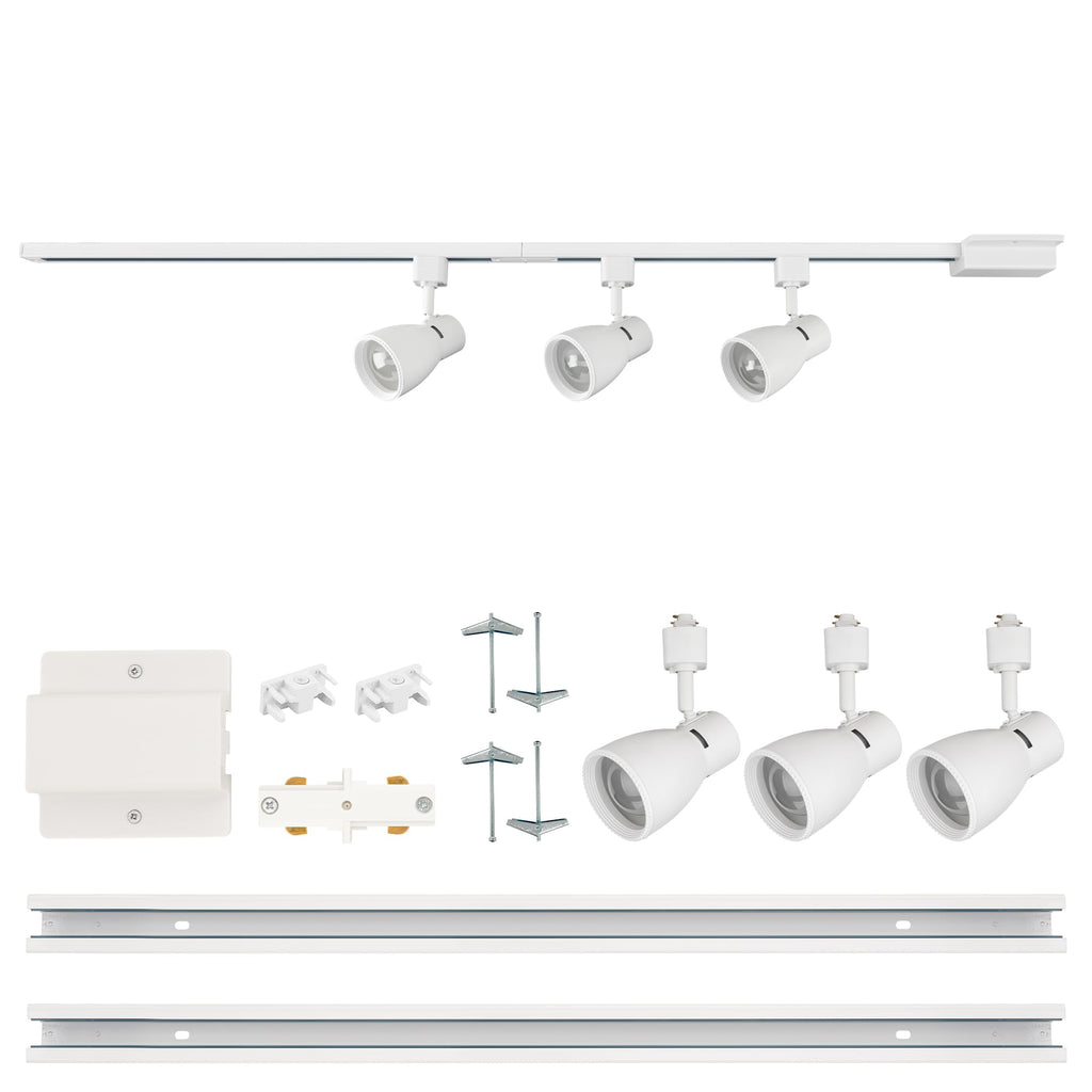 Luma Collection 3-Light 48in Field Cuttable LED Track Lighting Kit with 3 E26 Base Socket (Lamp Sold Separately)