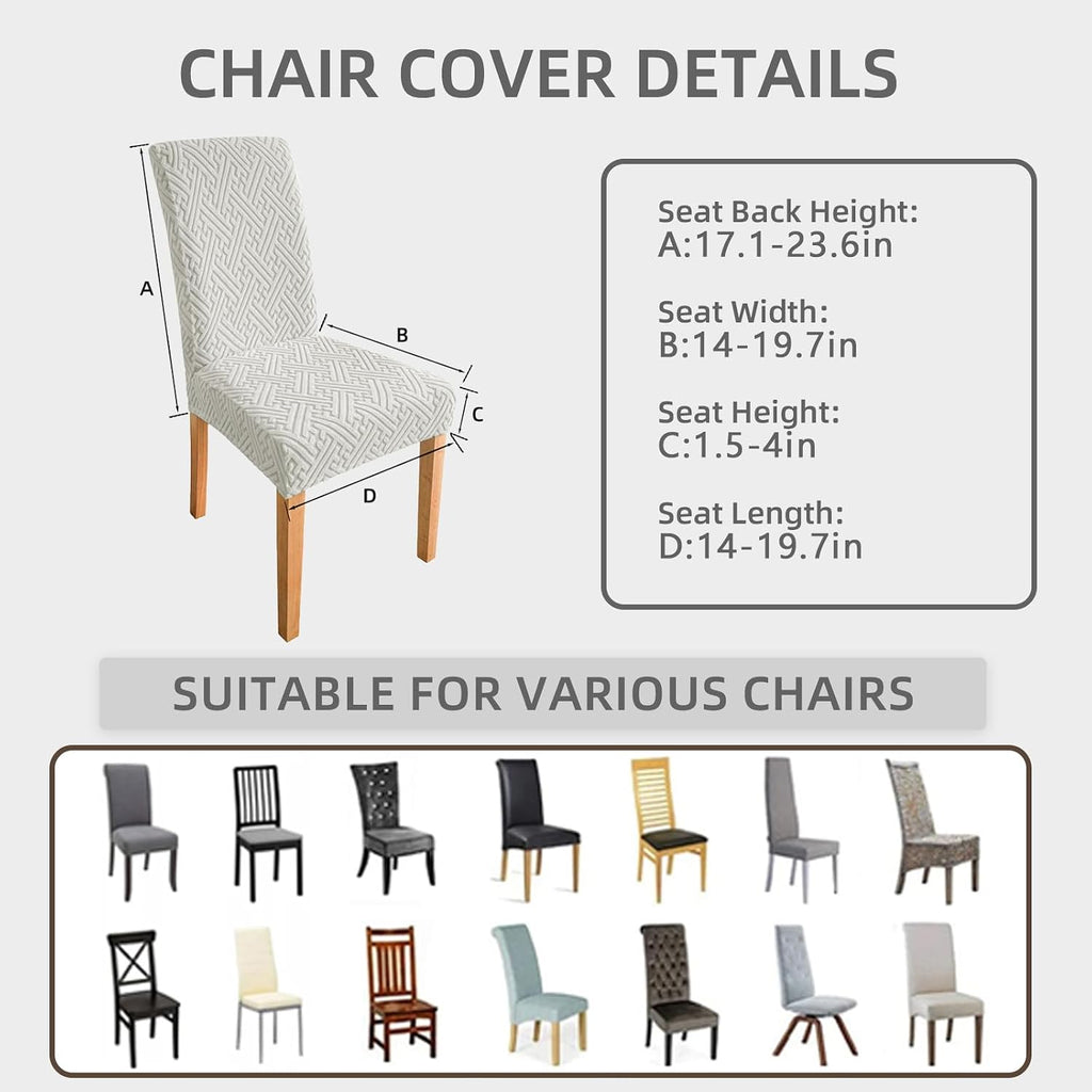 Dining Room Chair Covers - Anti-Cat Scratch, Washable, Regular Size, 4 Pack, Meeting