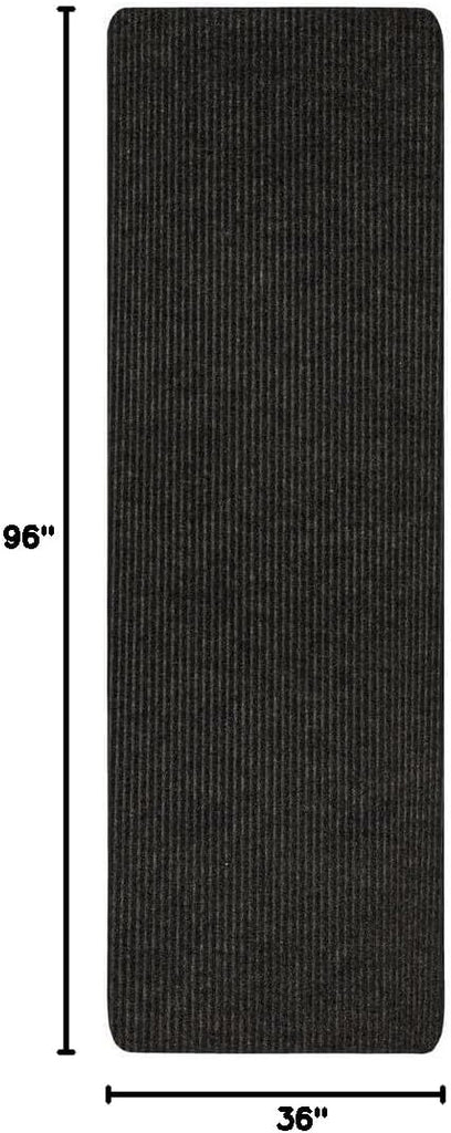 Utility Runner Floor Mat Black All Weather Indoor/Outdoor Non Slip Perfect for Garage, Entryway, Porch, and