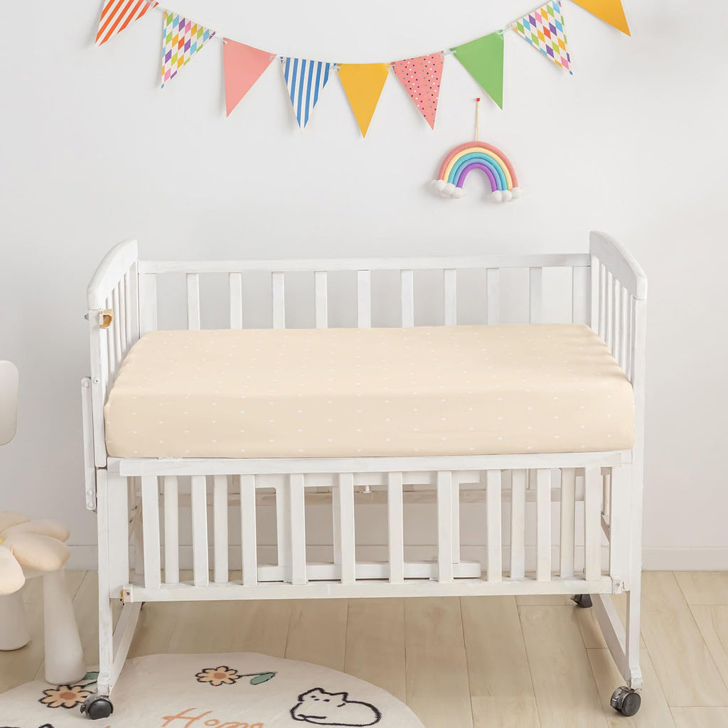 Crib Bedding Set,3pcs Nursery Crib Bedding with Comforter Crib Sheet & Crib Skirt,Lovely Unicorn Flowers Printed