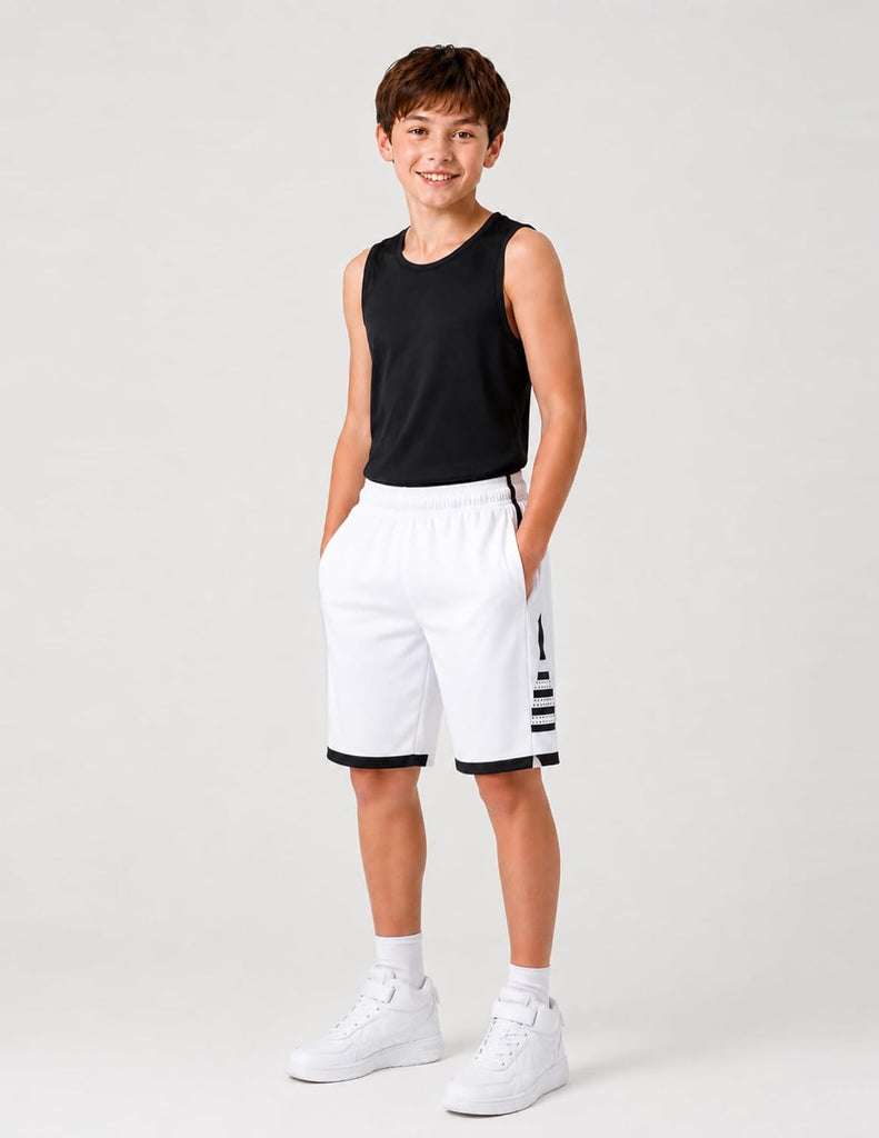 5 Pack Youth Boys Knee Length Basketball Shorts