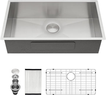 32 Inch Undermount Kitchen Sink Stainless Steel 16 Gauge Single Bowl | 32x19 Undermount Sink Stainless Steel Kitchen