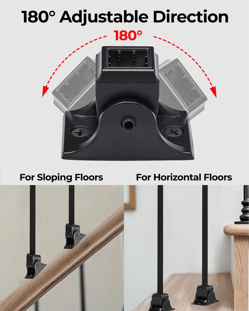 16 Pack Iron Balusters for Staircase Interior Square Hollow Stair Spindles 1/2" Iron Straight Balusters with 32
