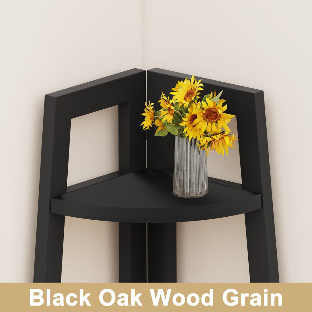 5-Tier Corner Shelf, Tall Corner Bookshelf