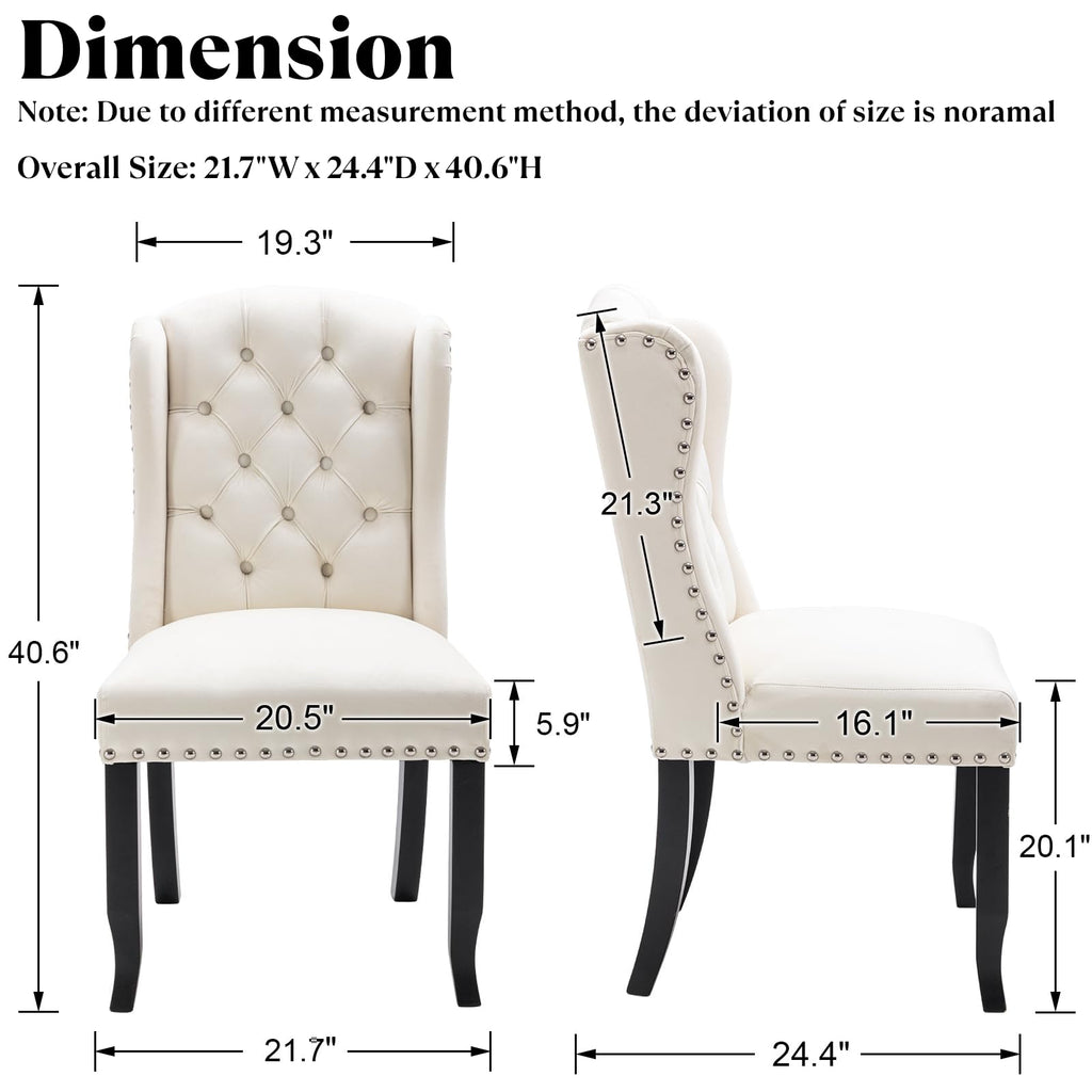 Tufted Dining Chairs Set of 6, Velvet Upholstered Dining Room Chairs Mid Century Modern Accent Chairs with Button