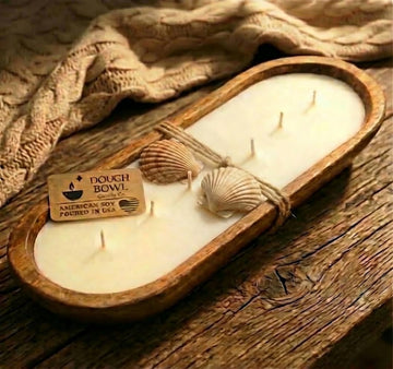 Bowl Candle Co. Ocean Candle for Women or Men - 17x5 6 Wick Scented Candles, Large Wood Luxury Soy Wax Candles in