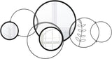 Wall Mirror Decorative 41.34'' x 17.72'' Round Modern Metal Wall Mirrors Set Circle Plates Overlapping Decorations