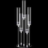 4 Pcs Acrylic Candelabra Centerpieces Candle Holder Crystal 5 Arm Candlesticks Holder with Acrylic Shade Pillar Taper
