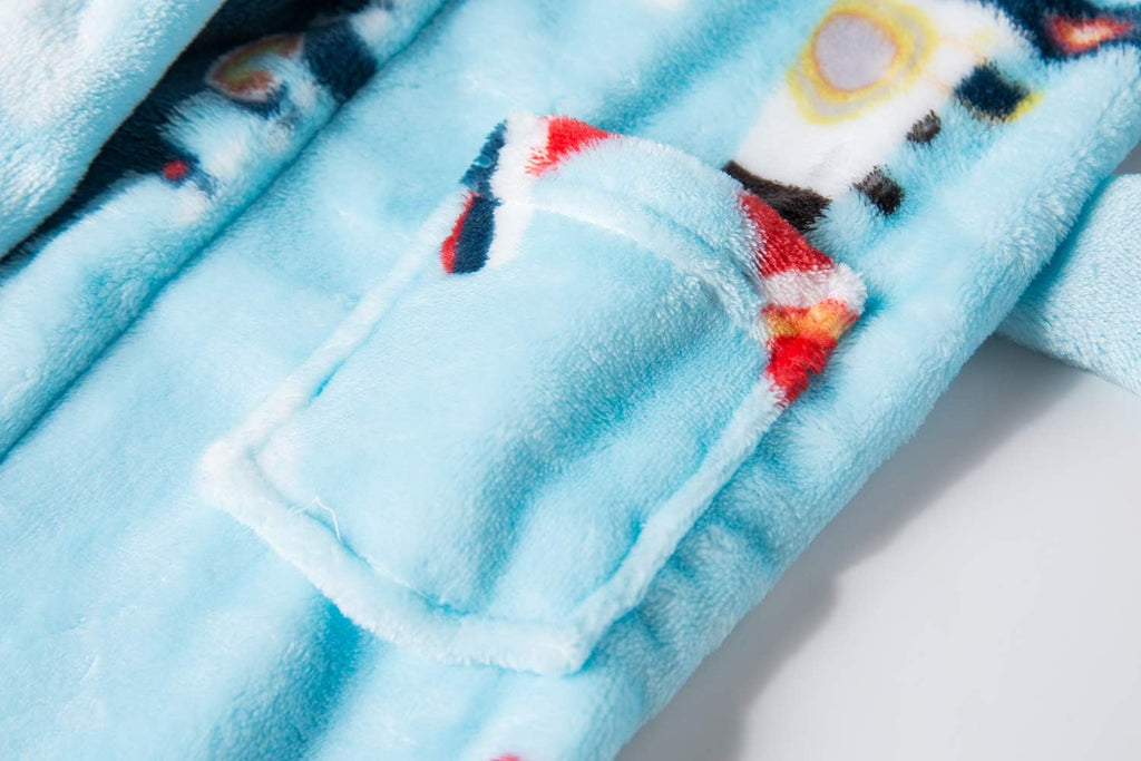 Unisex Boys Girls Bathrobes Toddler Hooded Robes Kids Sleepwear