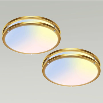10Inch Flush Mount Ceiling Lights, 18W Dimmable LED Ceiling Light Adjustable, Round Slim Gold Light