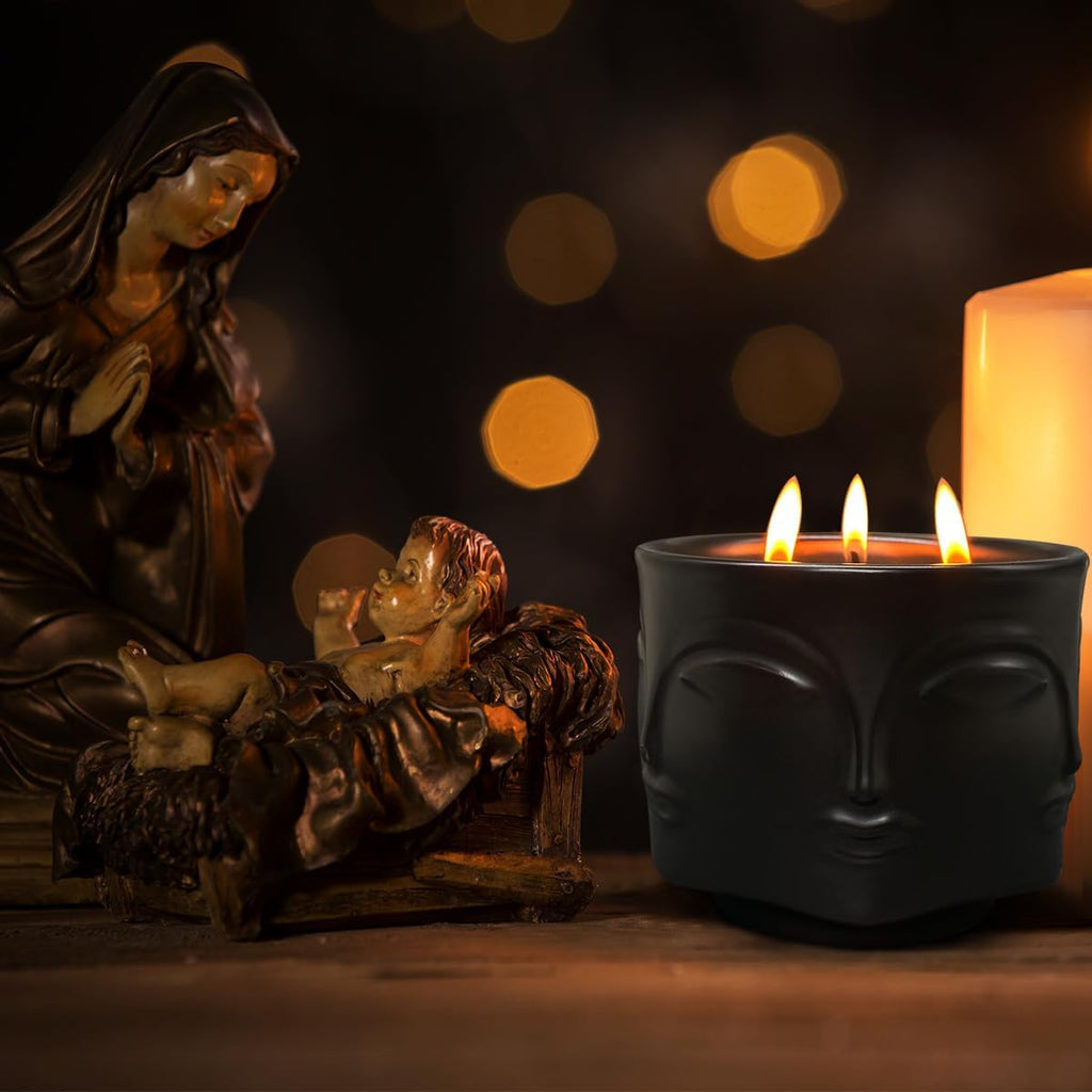 Strong Eucalyptus & Rosemary 3 Wick Black Large Candle, 20oz, Ceramic, Outdoor Scented Candles, 100% Soy Scented - Set of 20