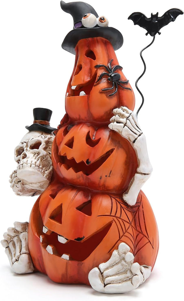 Halloween Pumpkin Decor with Light, Fall Pumpkin Ornaments Indoor